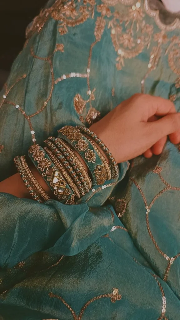 Minimal Bangles and Bracelets with saree